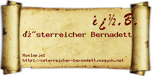 Österreicher Bernadett névjegykártya