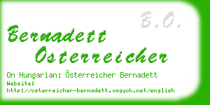 bernadett osterreicher business card